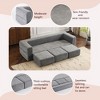 Lyngins Convertible Sectional Sofa with 3 Footrests, Ultra-Soft Chenille Fabric Floor Sofa Bed, Multi-Use Couch for Living Room, Dorms, Apartments - 4 of 4