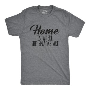 Mens Home Is Where The Snacks Are T Shirt Funny Yummy Snacking Lovers Tee For Guys - Crazy Dog Men's T Shirt - 1 of 4