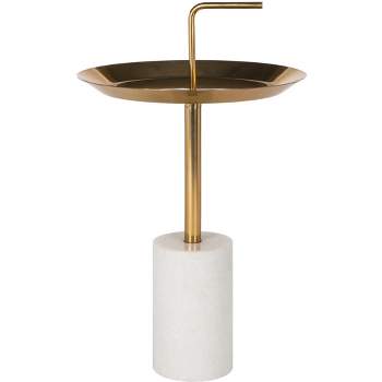 Apollo Round Brass Top Side Table - Brass/Marble - Safavieh.