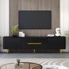 NicBex Wood TV Stand for 85 Inch TV with Metal Legs,TV Entertainment Center with 4 Spacious Cabinets,Modern TV Console Table for Living Room,Black - 2 of 4