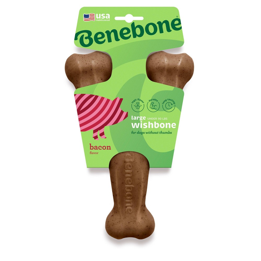 UPC 854111004620 product image for Benebone Wishbone Dog Chew Toy - Bacon - L | upcitemdb.com