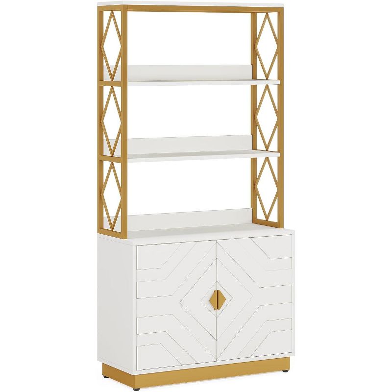 Tribesigns 70.9" Tall Bookshelf with Doors, Etagere Bookcase with 3 Shelves, Modern Open Display Rack for Living Room Bedroom Office, 1 of 10