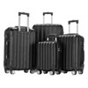 Karl Home 4 Piece Luggage Sets, 16 inch 20 inch 24 inch 28 inch ABS Durable Suitcase Sets Double Wheels TSA Lock Black - 4 of 4