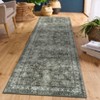 Vintage Machine Washable Rug for Living Room Non-Slip Non-Shedding Distressed Floral Printed Indoor Carpet - 3 of 4
