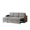 TiramisuBest 85.8" Beige Sleeper Sofa, Sofa Bed - 2 in 1 Pull Out Sofa Bed with Storage Sofa, Sofa Sleeper with Pull Out Bed with Charging Port - 2 of 4