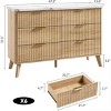 Fluted 6 Drawers Dresser, 47.2" Wide Modern Chest of Drawers with Metal Handle, Curved Profile Dresser TV Stand, Wooden Drawer Organizer for Bedroom - 3 of 4