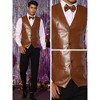 Lars Amadeus Men's Western PU Faux Leather Waistcoat Vest with Bow-Tie - 4 of 4