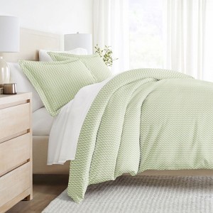Chevron & Polka Dots Pattern Premium  3PC Duvet Cover & Shams Set, Ultra Soft, Easy Care - Becky Cameron - 1 of 4
