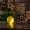 7" Textured Glass Gazing Globe with LED Lights Yellow - Alpine Corporation: Outdoor Decorative Sphere, Patio Accent - 2 of 4