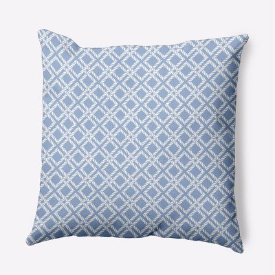 e by design Geometric Rope Rigging Decorative Throw Pillow Light Blue: Nautical Nights Collection, Indoor Polyester Accent, Sewn Closure
