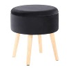 CAVINAS Round Polyester Storage Ottoman Bench with Removable Lids and Matching Stool,Storage Benches for Living Room,Bedroom - 3 of 4