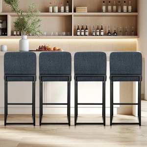 Captiva Designs 24 inch Height Bar Stool with Padded Seat and Back & Sturdy Steel Frame & Footrest - 1 of 4