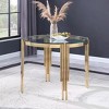 Vynxaria 38.6" Round Glass Dining Table, Tempered Glass Tabletop & Polished Gold Legs, Modern Style for Home, Kitchen, Dining Room - 2 of 4