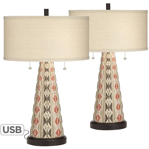 John Timberland Table Lamps Set Of 2, Southwest Style Table Lamps