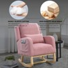 Modern Rocking Chair for Nursery, Upholstered Accent Rocker Single Sofa Armchair - 3 of 4