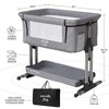 SereneLife Baby Bassinet, Bedside Sleeper for Infant & Newborn, Grey - 2 of 4