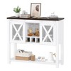 YESFASHION Farmhouse Sideboard Cabinet with Storage, Coffee Bar Table with Sliding Barn Metal Mesh Door, Kitchen Storage Sideboard with Bottom Shelf - 4 of 4