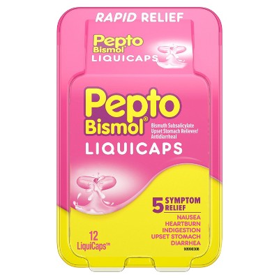 Pepto Bismol 5 Symptoms Digestive Relief Liquicaps - 12ct