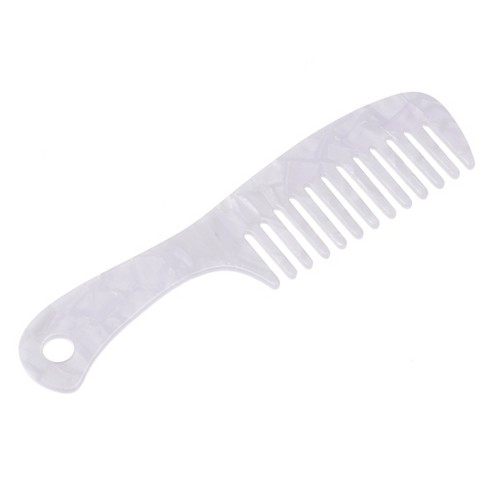 Unique Bargains Plastic Wide Tooth Hair Comb Black 2 Pcs