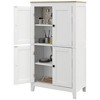 HOMCOM Bathroom Cabinet, Bathroom Floor Cabinet with Adjustable Shelves, Freestanding Storage Cabinet with Doors, White - 4 of 4