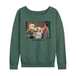 Women's - Friends - Monica Turkey Head Lightweight French Terry Wide Neck Long Sleeve Shirt - 1 of 4