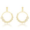 Slickblue Women’s Golden Graduated CZ Circle Earrings, 18K Gold Plated with 2 Carat Clear Cubic Zirconia, Post Back - 2 of 3
