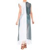 LA LEELA Women's Open Front Summer Vacation Beachwear Long Bathing Suit Duster Cardigan Holiday Swimwear Coverups Casual Beach M-L Gray, Solid - 4 of 4