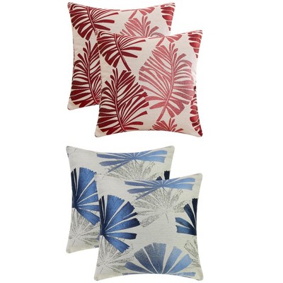 REGALWOVEN 4 Pcs Leaves Pattern Decorative Throw Pillow Covers for Home Decor 18" x 18"