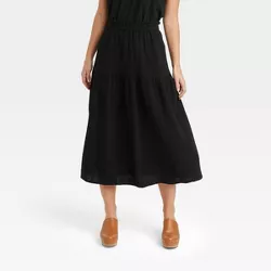 Women's Gauze Tiered Midi A-Line Skirt - Universal Thread™