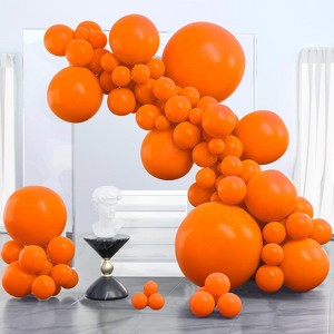 PartyWoo Balloons Tangerine Orange Dark Deep 36 18 12 10 5 Inch 100 pcs - 1 of 4