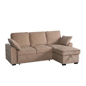 TiramisuBest Multi Functional Sectional Sofa Modular L Shape Plush Upholstery Cup Holder Adjustable Backrest Living Room - 1 of 4