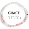 ETHIC GOODS Women's 4mm Morse Code Bracelet [GRACE] - Cloudy Glass & Rose Quartz - 2 of 4
