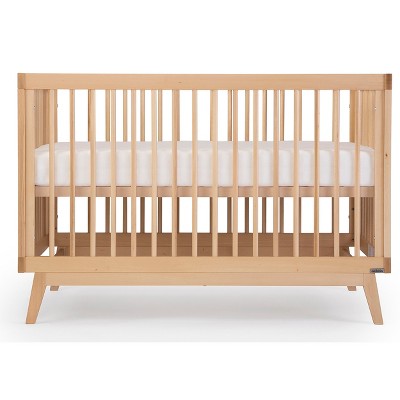 Natural Beechwood 3-in-1 Convertible Crib with Adjustable Height