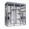 62.6" Large Wooden Outdoor Cat House with Waterproof Roof, Catio Enclosure with 6 Platforms and 2 Resting Boxes for Patio–The Pop Home - 4 of 4