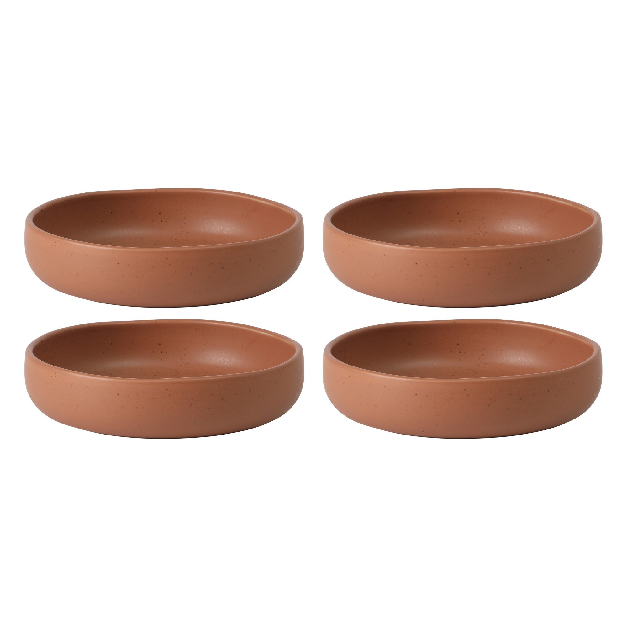 Bloomhouse Corcisa Clay 4 Piece Dinner, Pasta, Meal Bowl Set - Burnt Apricot Terracotta