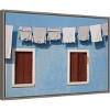 23" x 16" Hanging Laundry Along Wall by Brenda Tharp Danita Delimont Framed Canvas Wall Art Blue - Amanti Art: Modern Lithograph - 2 of 4