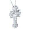 Pompeii3 1/2ct Diamond Cross Pendant 14K White Gold 3/4" Tall - 2 of 3