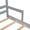 CAVINAS Twin Size Floor Bed Modern Pine Bed Frame with Slats, House Shaped Headboard for Bedroom - 3 of 4