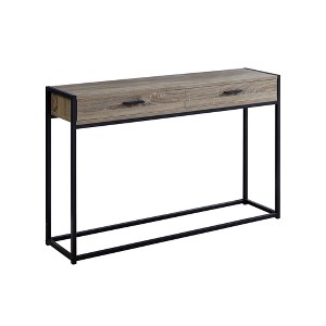 Modern Laminate Console Table with 2 Drawers & Black Metal Frame for Entryway, Living Room & Bedroom - 1 of 4