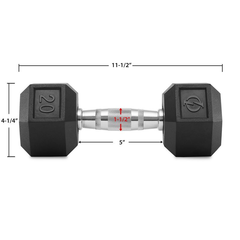 Philosophy Gym Rubber Coated Hex Dumbbell Hand Weights, Pairs, 3 of 6
