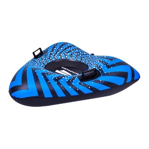 Pool Central 39" Inflatable Black and Blue Ride-On Pool Float or Snow Tube - 1 of 4