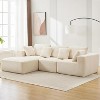 108" Sectional Couch Cloud Modular Modern L-Shaped Sofa with Chaise Lounge, Corduroy Fabric - 4 of 4