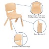 Emma and Oliver 45" Round Natural Plastic Height Adjustable Activity Table Set with 4 Chairs - image 3 of 4