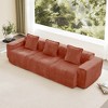 AENKYO Cloud-Like Boneless Loveseat, Soft Velvet Modular 2-Seater Sofa with No Assembly & Pillows, Modern Orange Floor Futon for Living Room - 3 of 4