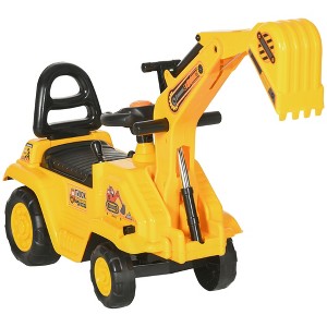 HOMCOM Kids Ride on Truck with Horn, Under Seat Storage, Sit and Scoot Pretend Play Toy Construction Car for Ages 18-48 Months - 1 of 4