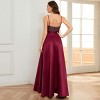 Ever-Pretty Glitter V-Neck A-line High-Low Satin Prom Dress - image 3 of 4