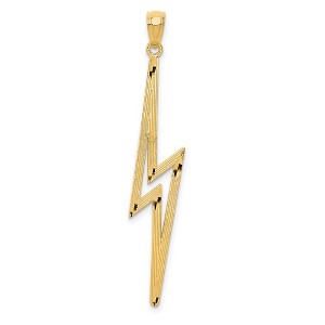 Black Bow Jewelry 14k Yellow Gold Textured Lightning Bolt Pendant - 1 of 4