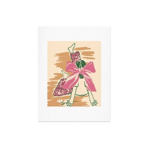 Deny Designs LouBruzzoni Girl with Pink Bow Art Print - 1 of 4