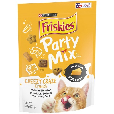 Purina Friskies Party Mix Cheese Craze Crunch Crunchy Cat Treats - 6oz