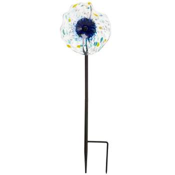 Wind & Weather 6" Handcrafted Blown Glass Flower With Metal Garden Stake